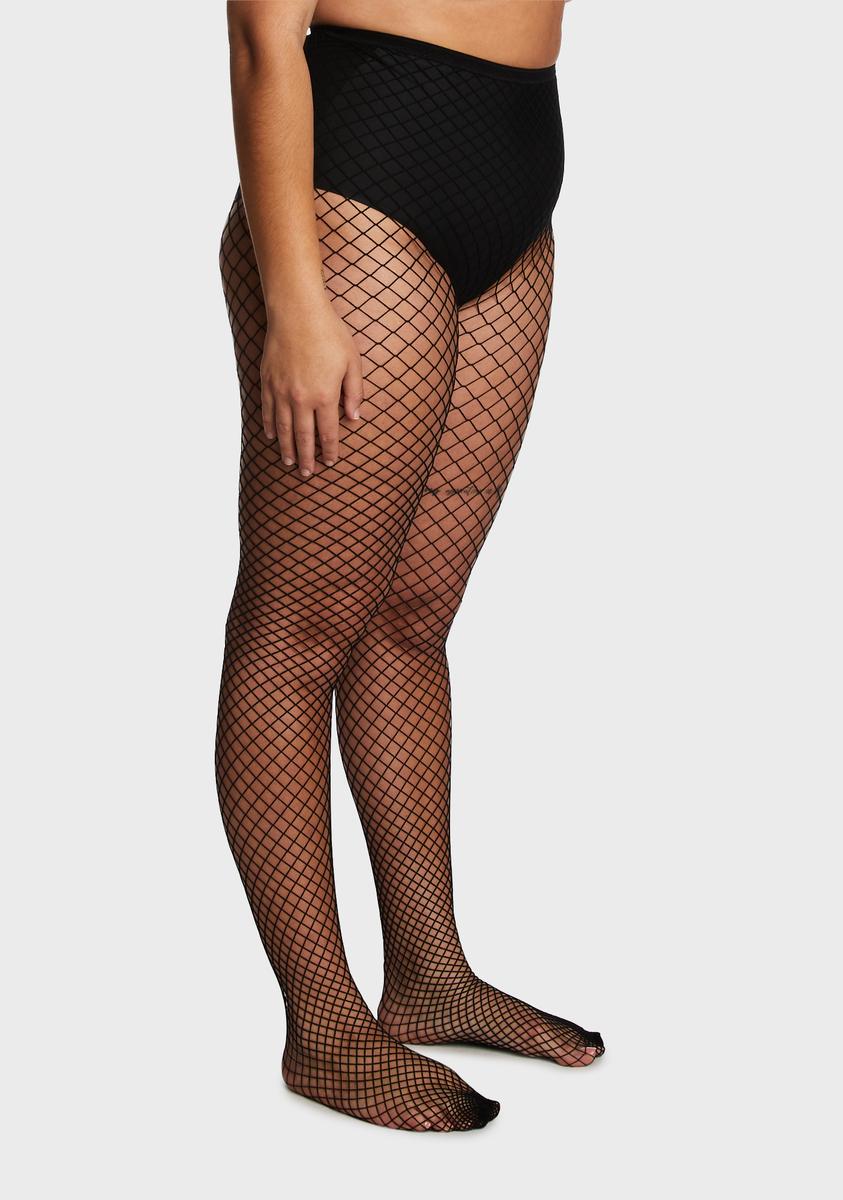 Plus Unholy Bold Move Fishnet Tights