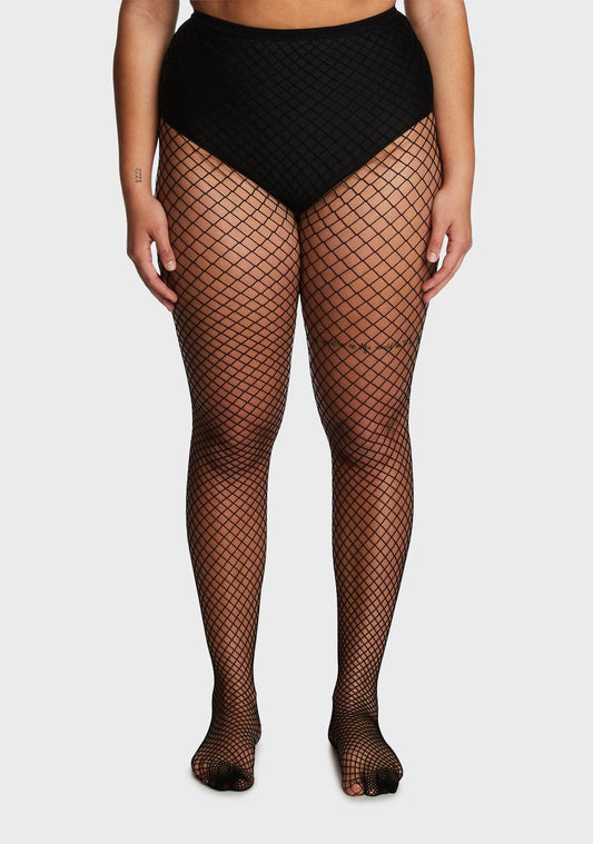 Plus Unholy Bold Move Fishnet Tights