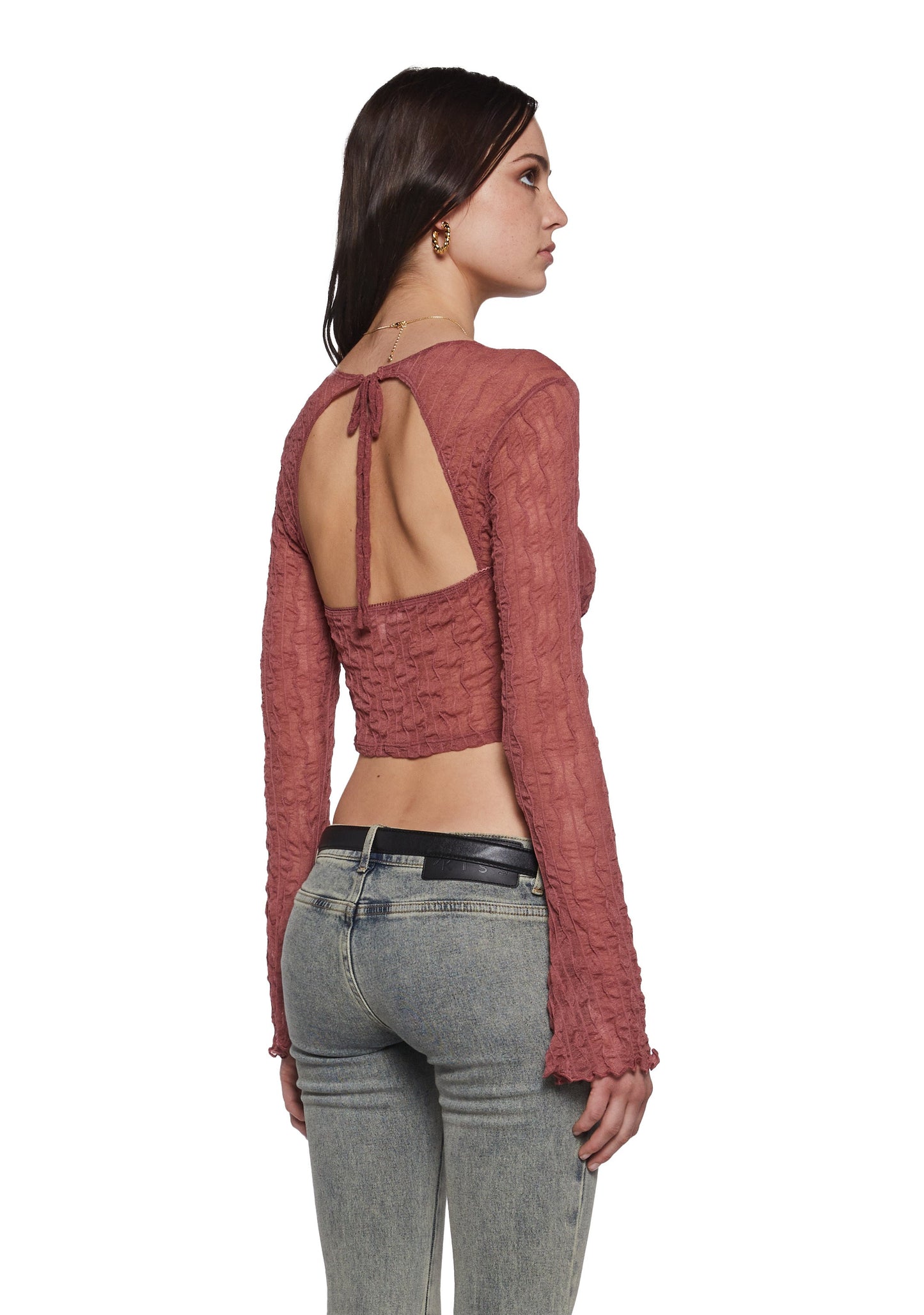 Fateful Fascination Long Sleeve Top - Dark Pink