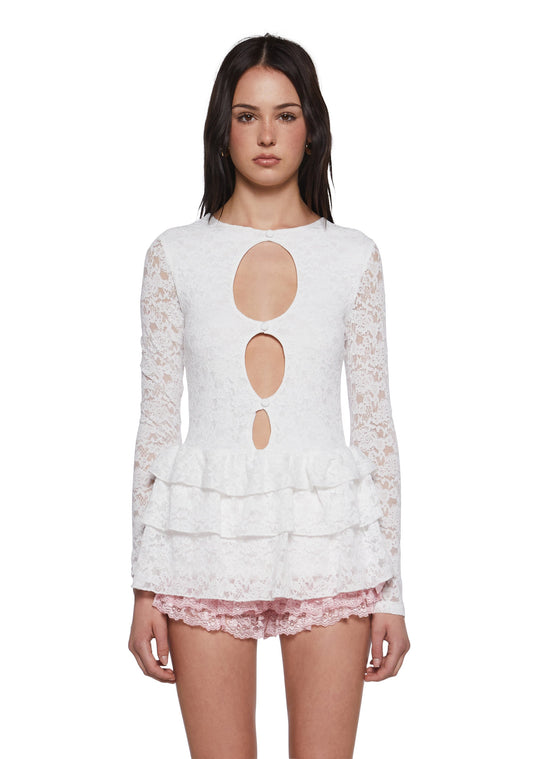 Beauty Demands Lace Tunic - White
