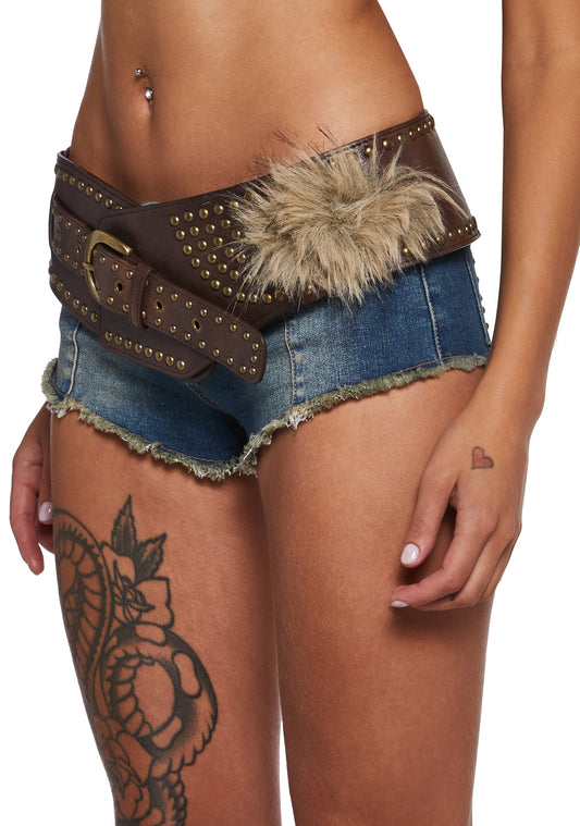 Gambling Desert Studded Belt - Brown