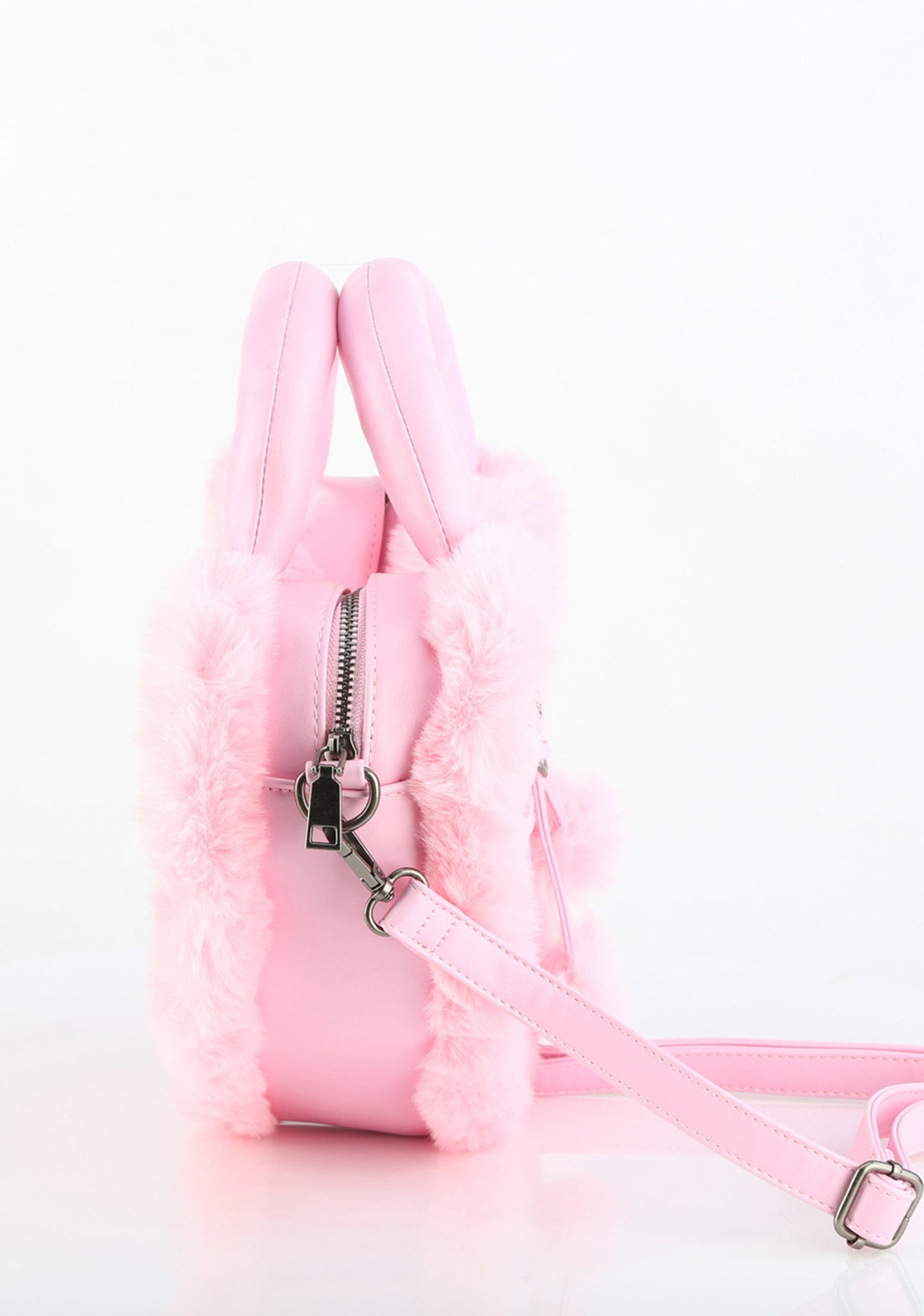 Faux Suede & Fur Heart Shaped Convertible Purse
